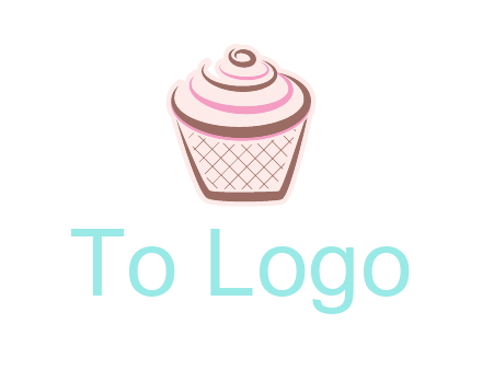 cupcake with swirl cream logo icon