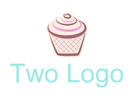 cupcake with swirl cream logo icon