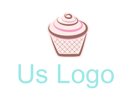 cupcake with swirl cream logo icon