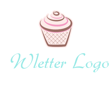 cupcake with swirl cream logo icon