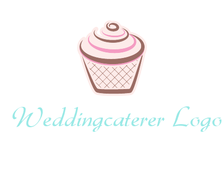 cupcake with swirl cream logo icon