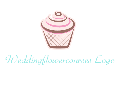 cupcake with swirl cream logo icon