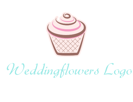 cupcake with swirl cream logo icon