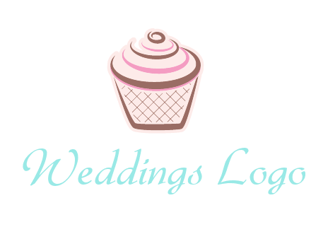 cupcake with swirl cream logo icon