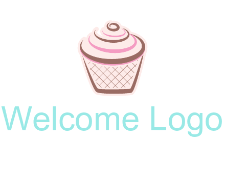 cupcake with swirl cream logo icon