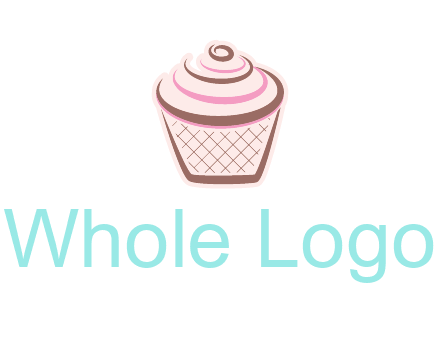 cupcake with swirl cream logo icon