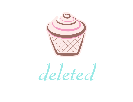 cupcake with swirl cream logo icon