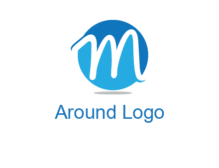negative spacing letter M in circle 