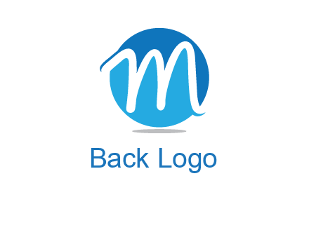 negative spacing letter M in circle 