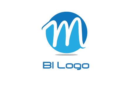 negative spacing letter M in circle 
