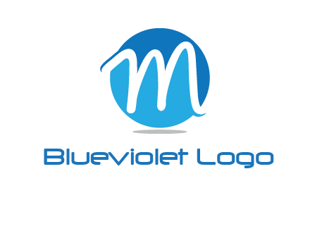 negative spacing letter M in circle 