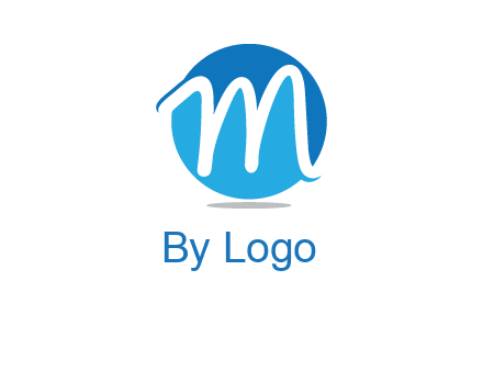 negative spacing letter M in circle 