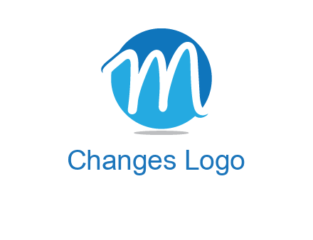negative spacing letter M in circle 