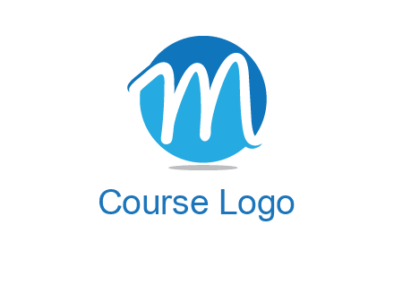 negative spacing letter M in circle 