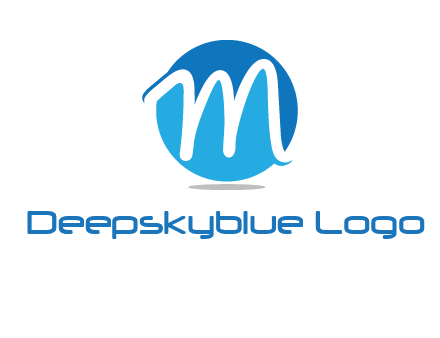 negative spacing letter M in circle 