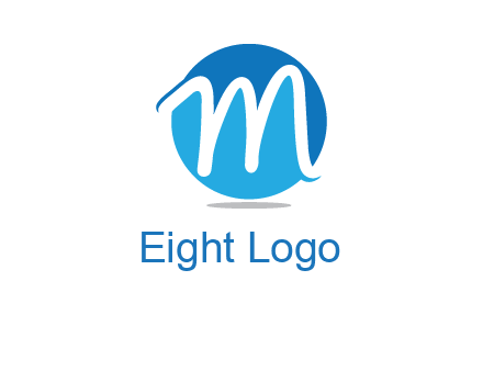 negative spacing letter M in circle 