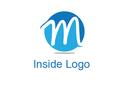negative spacing letter M in circle 
