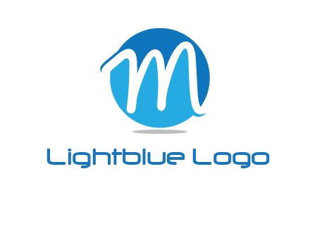 negative spacing letter M in circle 