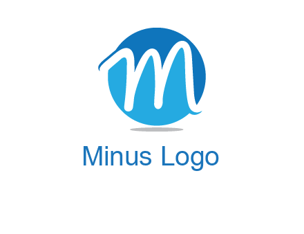 negative spacing letter M in circle 