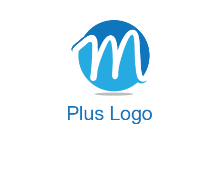 negative spacing letter M in circle 