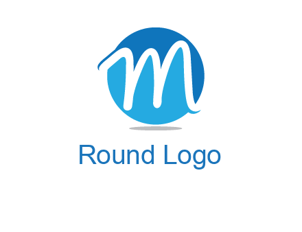negative spacing letter M in circle 