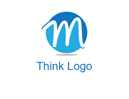 negative spacing letter M in circle 