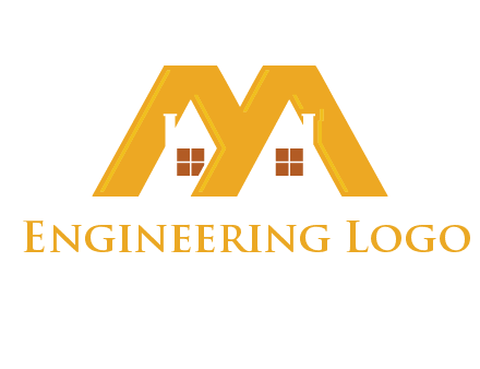 house icon in M letter Logo