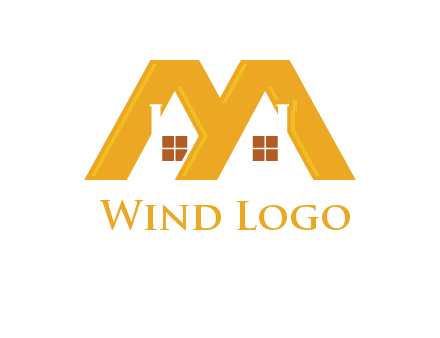 house icon in M letter Logo