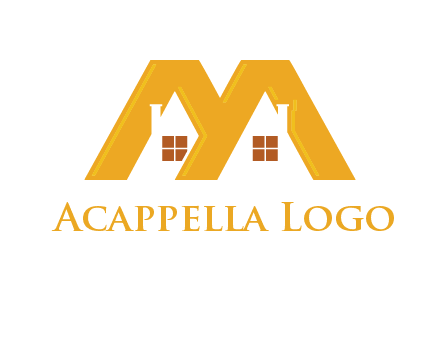 house icon in M letter Logo