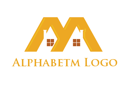 house icon in M letter Logo