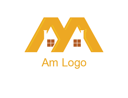 house icon in M letter Logo