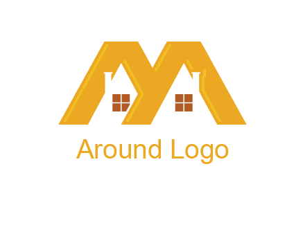 house icon in M letter Logo