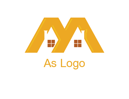 house icon in M letter Logo