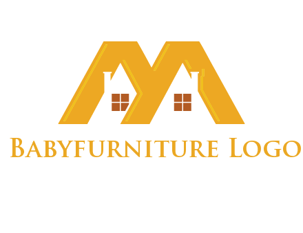 house icon in M letter Logo
