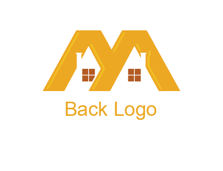 house icon in M letter Logo