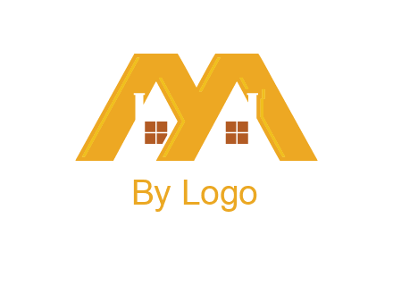 house icon in M letter Logo