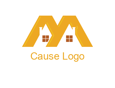 house icon in M letter Logo