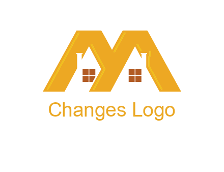house icon in M letter Logo