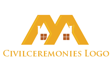 house icon in M letter Logo