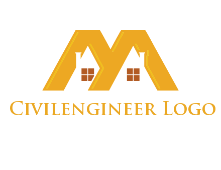 house icon in M letter Logo