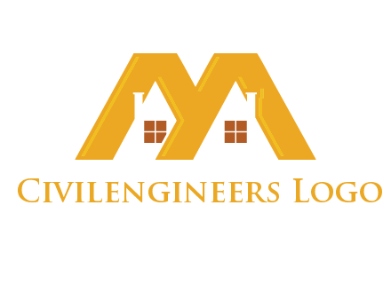 house icon in M letter Logo