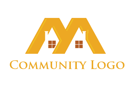 house icon in M letter Logo