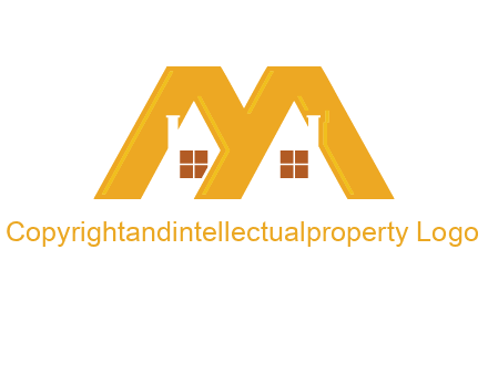 house icon in M letter Logo