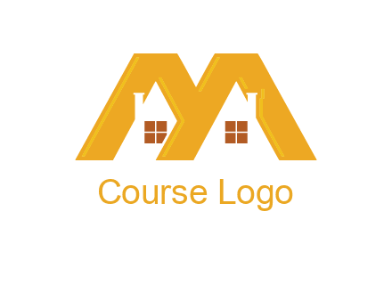 house icon in M letter Logo