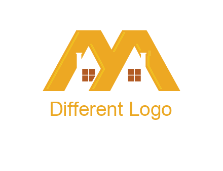 house icon in M letter Logo