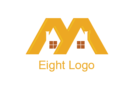 house icon in M letter Logo