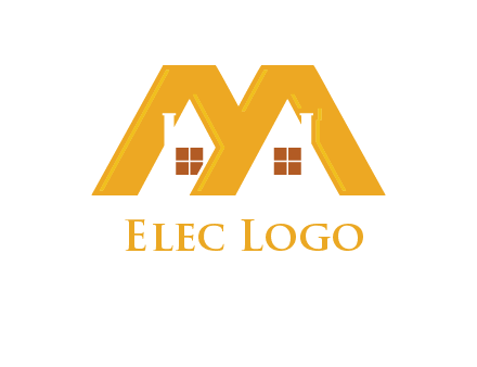 house icon in M letter Logo
