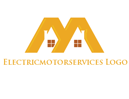 house icon in M letter Logo