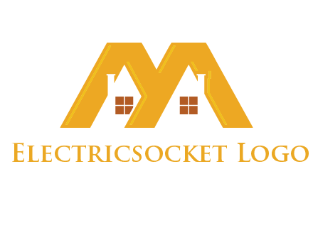 house icon in M letter Logo
