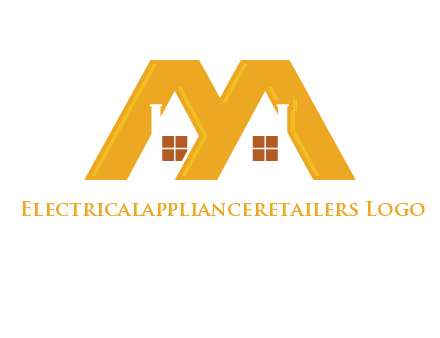 house icon in M letter Logo